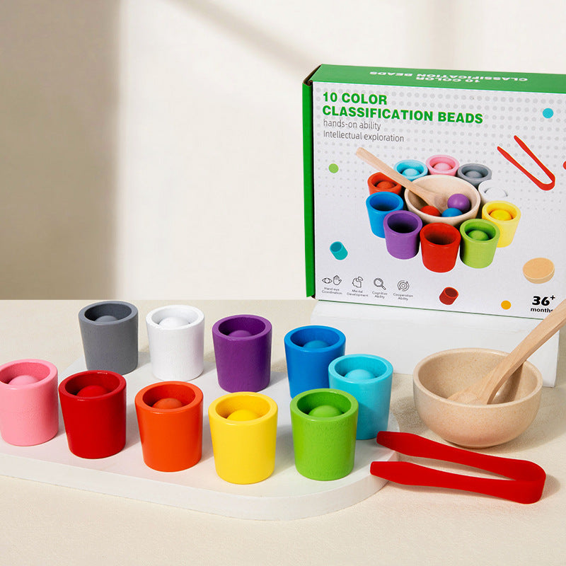 Children's Wooden Color Classification Cup Educational Toys - Cindi Book