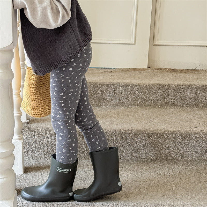 Baby's Foot Mouth Tight Edge Base Brushed Elastic Pants - Cindi Book