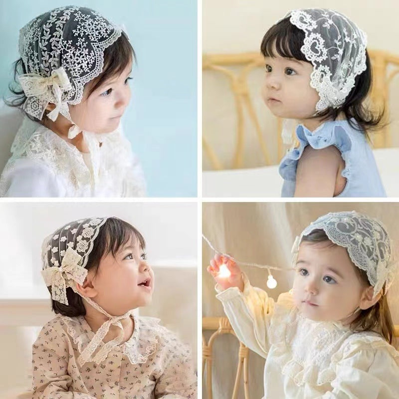 Children's Lace Decor Hat Summer Thin Princess Care Door Bow Baby Girl Hair Band - Cindi Book