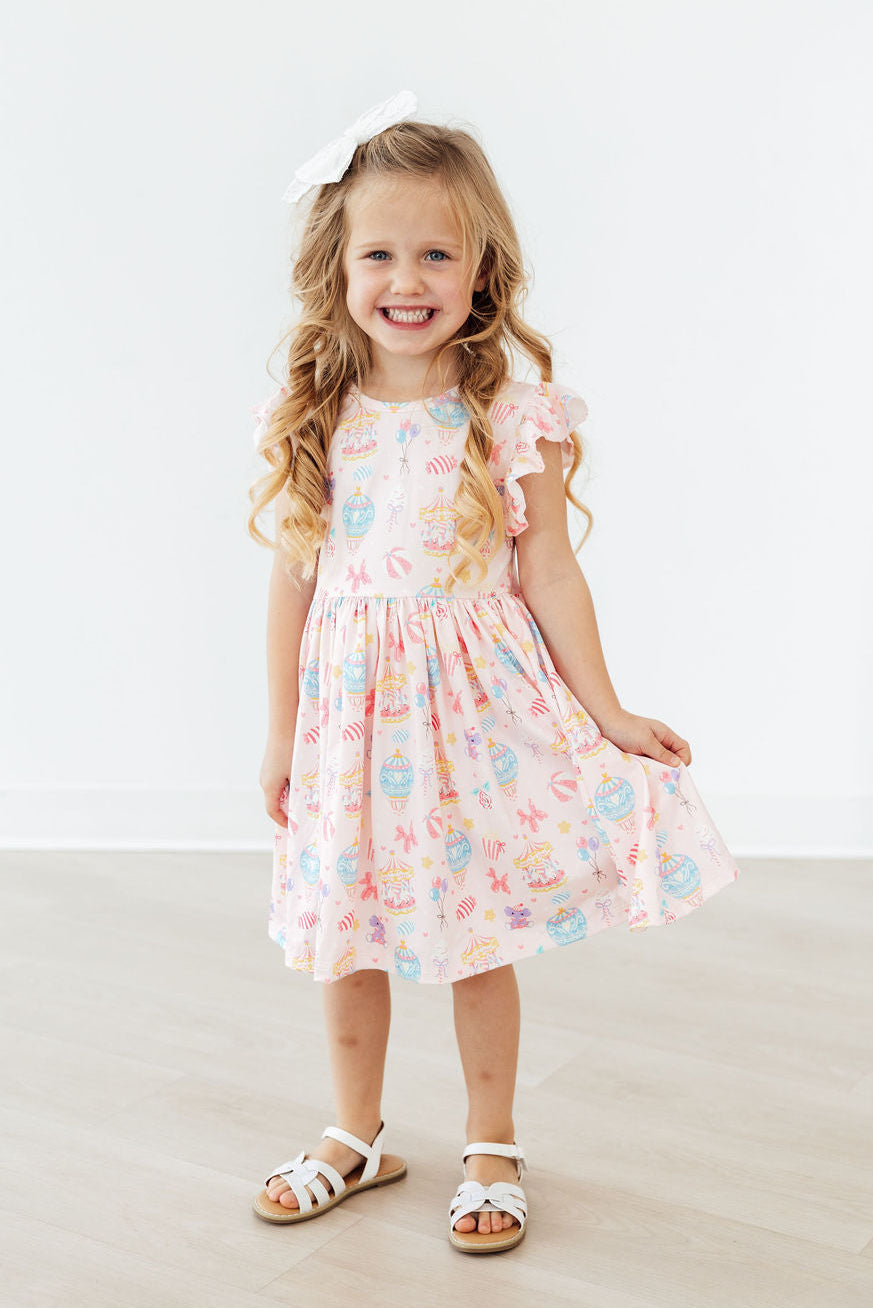 Off to the Circus Flutter Sleeve Twirl Dress - Image 3
