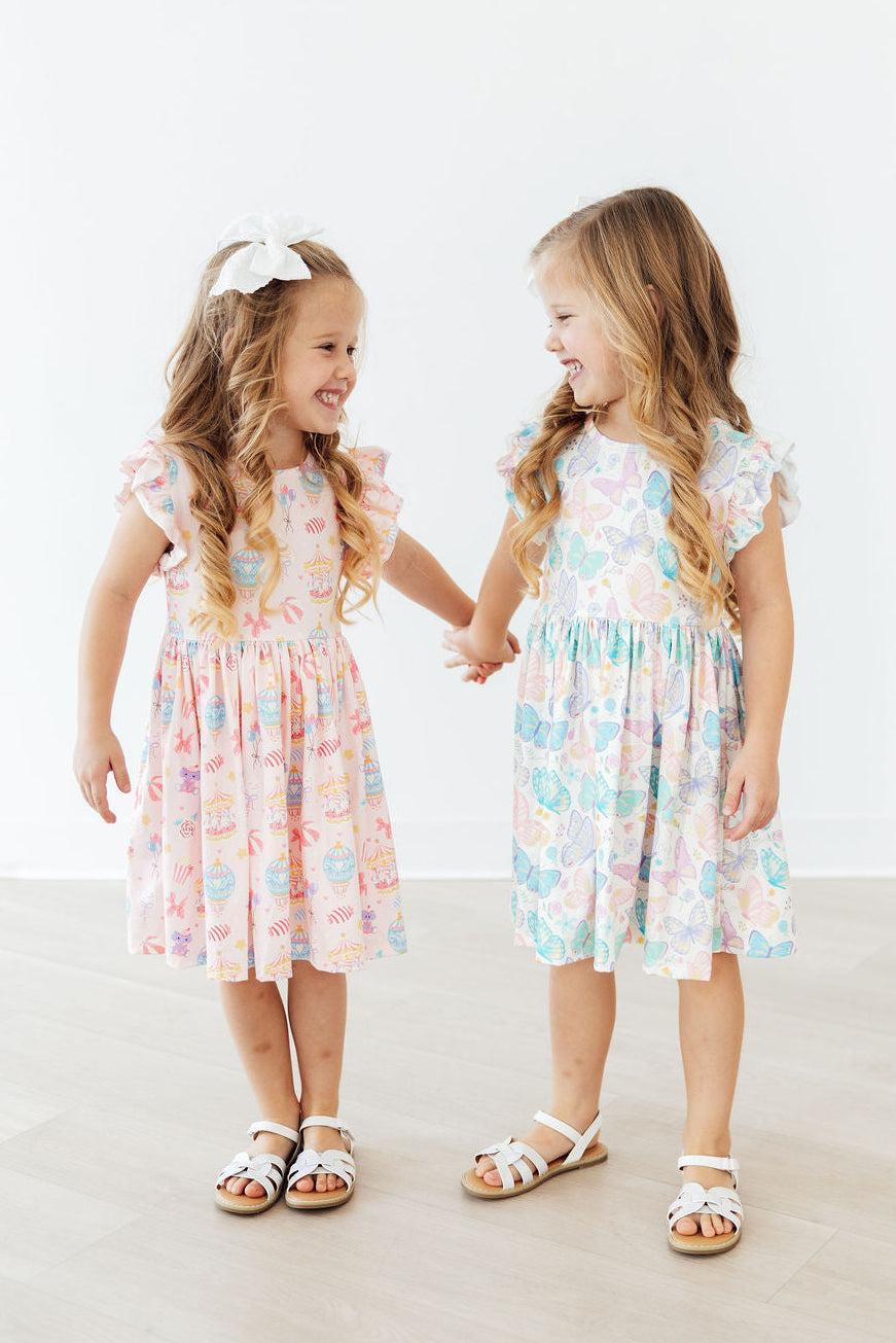 Fluttering Butterflies Flutter Sleeve Twirl Dress - Image 4