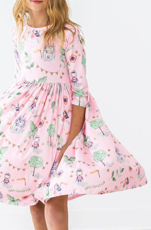 Once Upon a Time 3/4 Sleeve Pocket Twirl Dress - Image 2