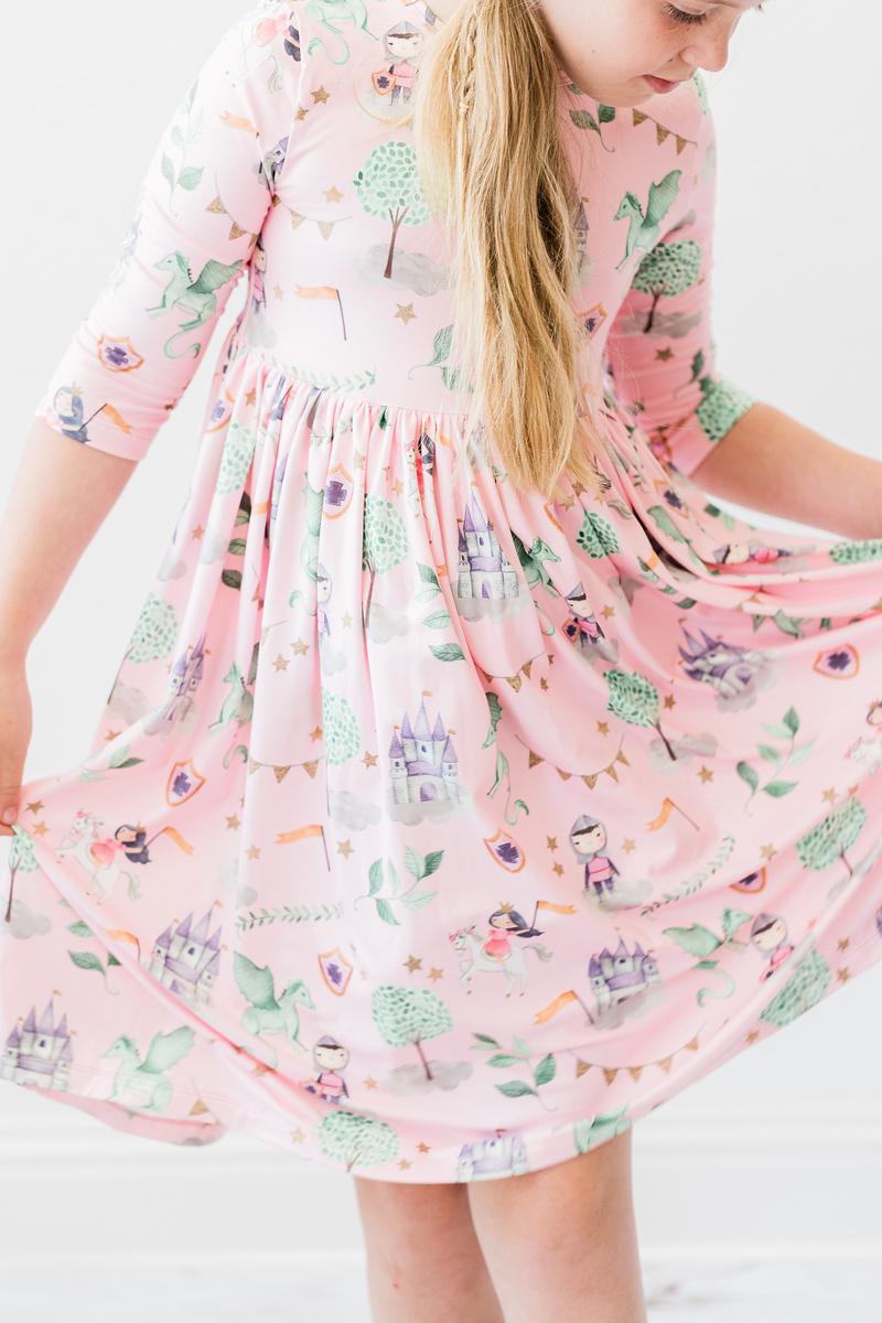 Once Upon a Time 3/4 Sleeve Pocket Twirl Dress - Image 4