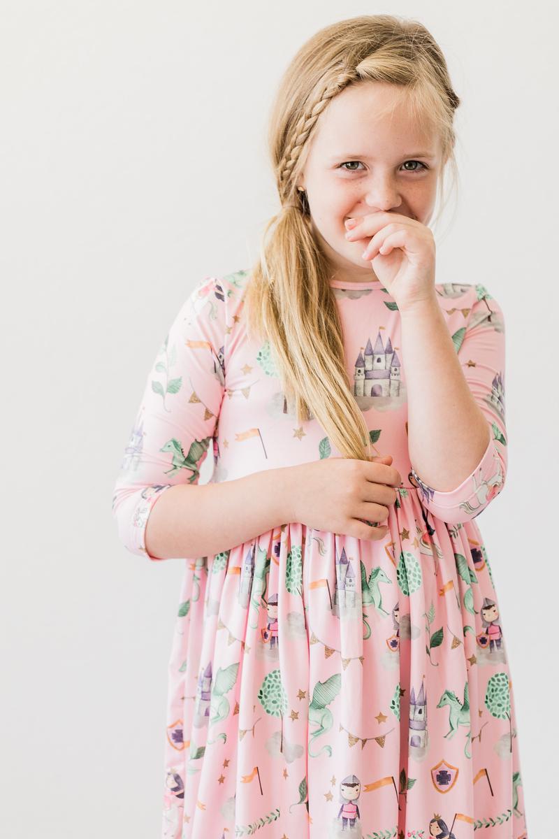 Once Upon a Time 3/4 Sleeve Pocket Twirl Dress - Image 5