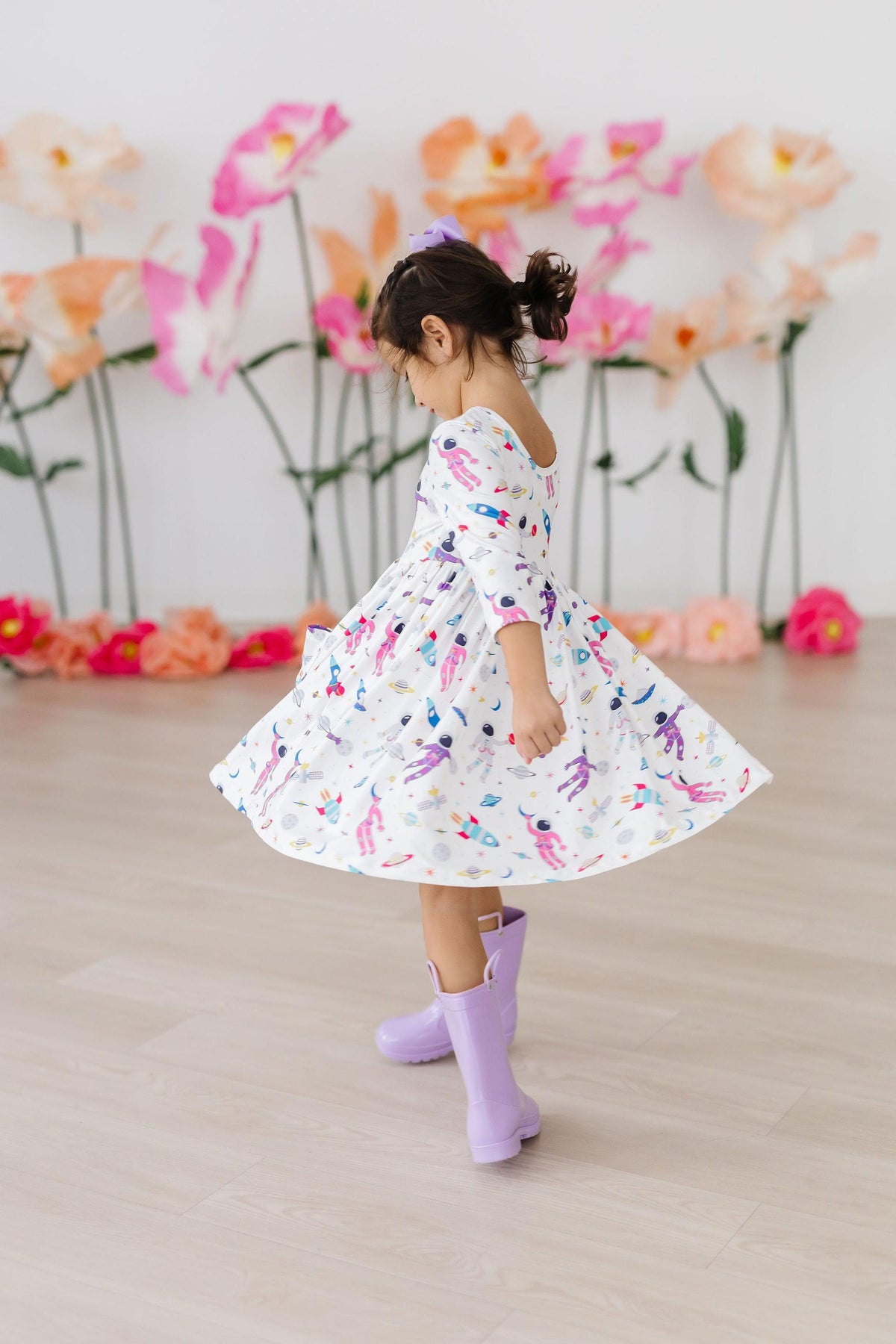 Out of this World 3/4 Sleeve Pocket Twirl Dress - Image 3