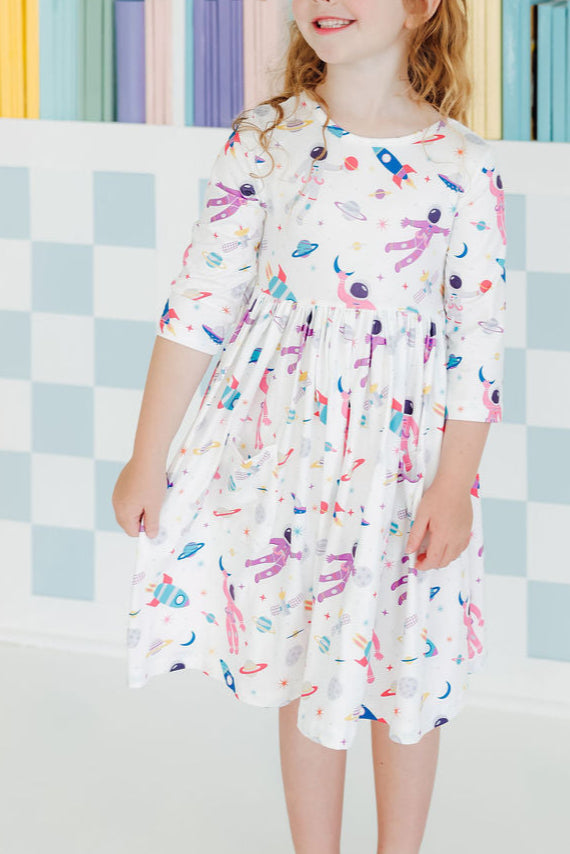 Out of this World 3/4 Sleeve Pocket Twirl Dress - Image 9