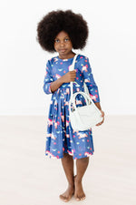 Painted Skies 3/4 Sleeve Pocket Twirl Dress - Image 4
