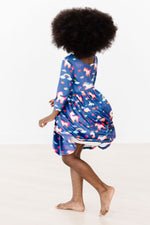 Painted Skies 3/4 Sleeve Pocket Twirl Dress - Image 5