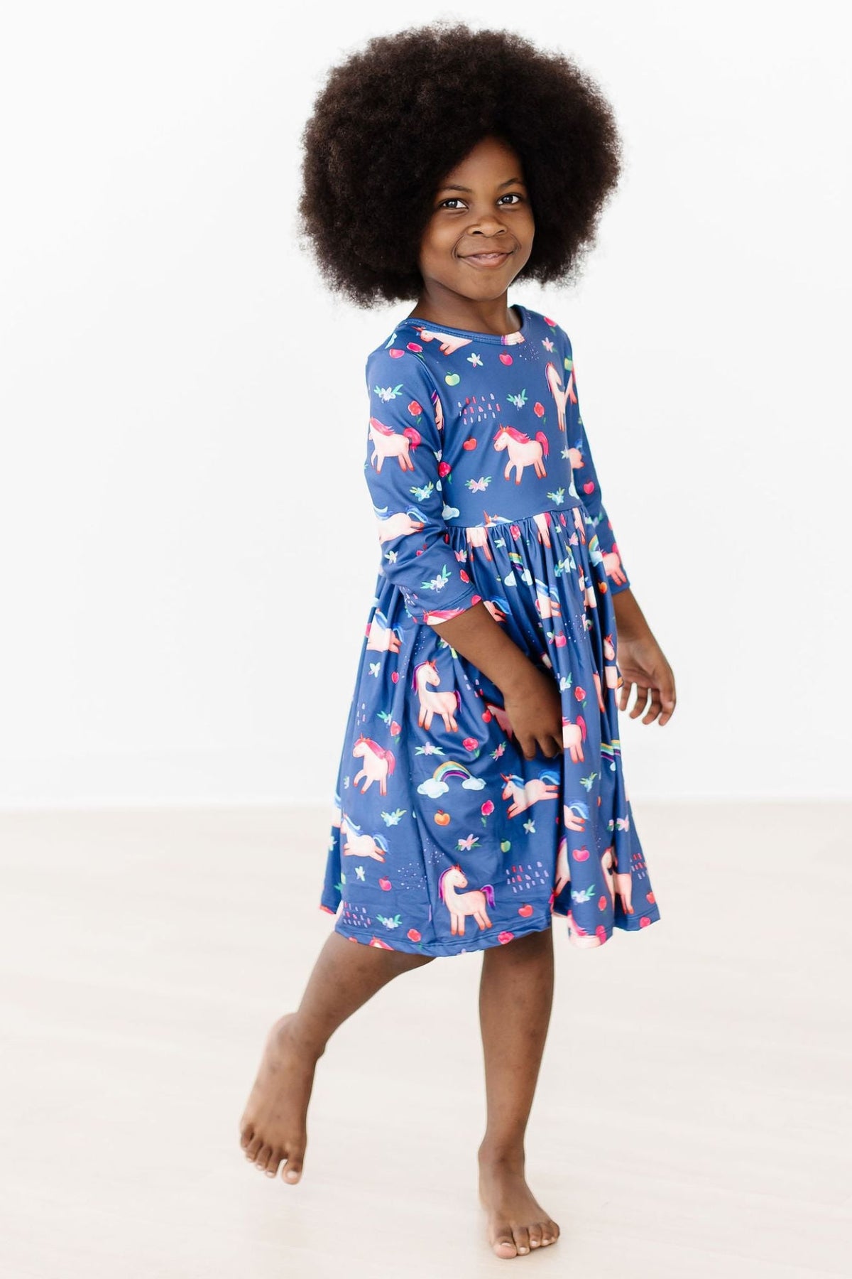 Painted Skies 3/4 Sleeve Pocket Twirl Dress - Image 6