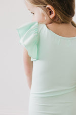 Pastel Green S/S Flutter Sleeve Leotard - Image 3