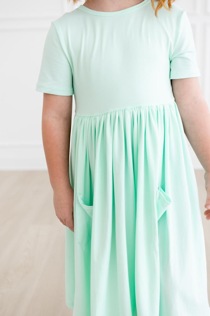 Pastel Green S/S Pocket Twirl Dress - Image 6