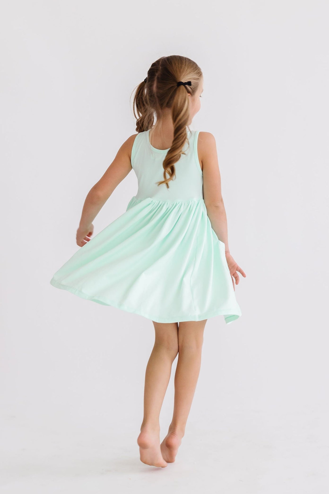 Pastel Green Tank Pocket Twirl Dress - Image 2