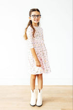 Pastel Petals 3/4 Sleeve Pocket Twirl Dress - Image 4