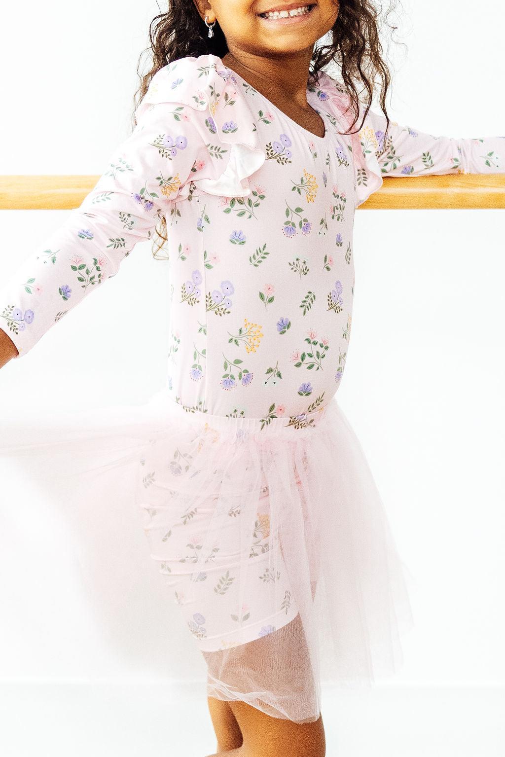 Pastel Petals L/S Flutter Sleeve Leotard - Image 2