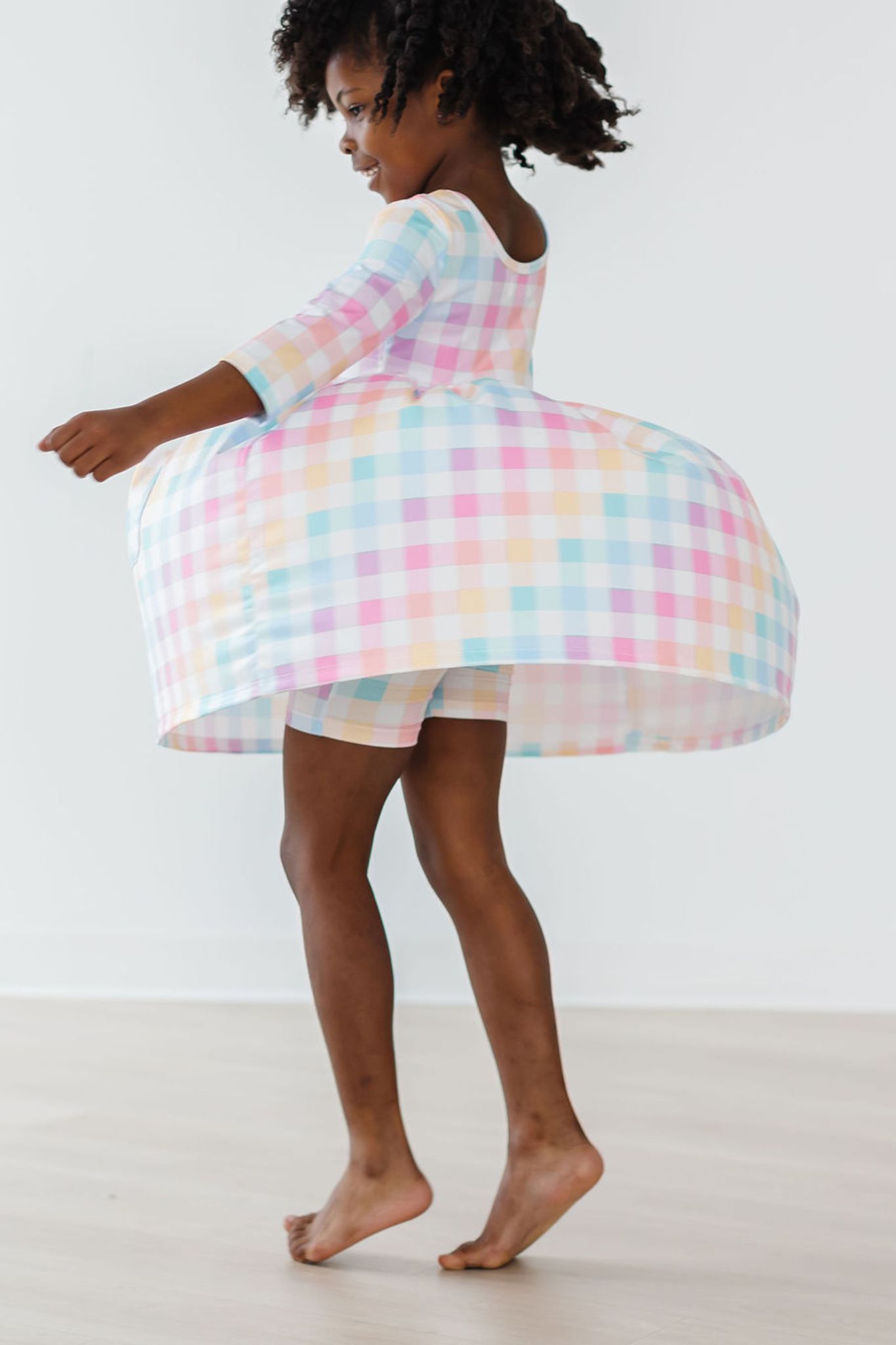 Pastel Plaid Twirl Shorts - Image 2