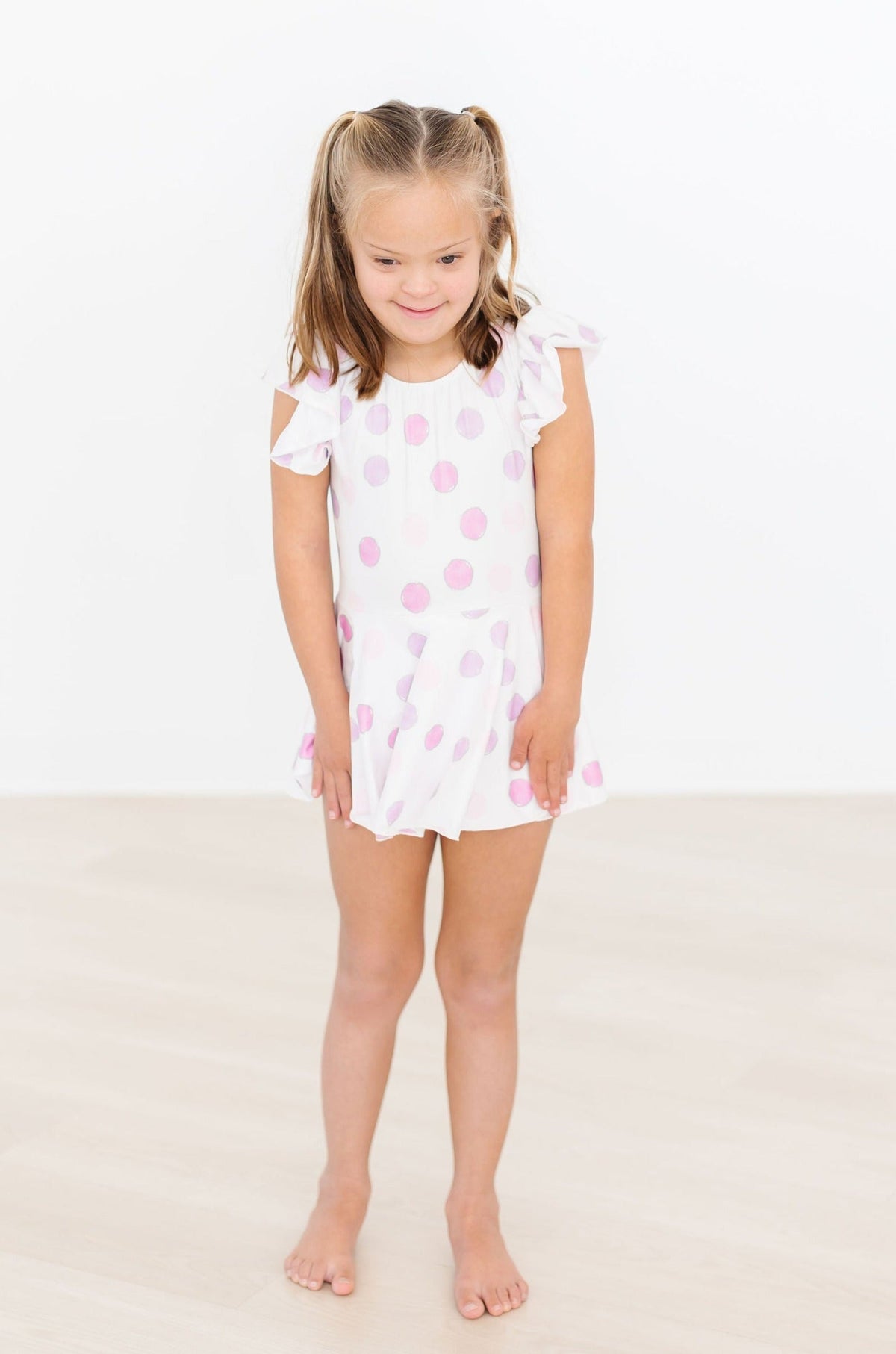 Pastel Polka Dot S/S Twirl Leotard - Image 2