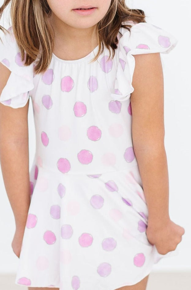 Pastel Polka Dot S/S Twirl Leotard - Image 4
