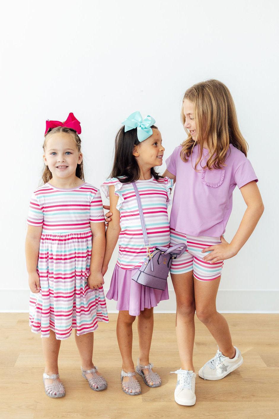 Pastel Stripes Twirl Shorts - Image 2