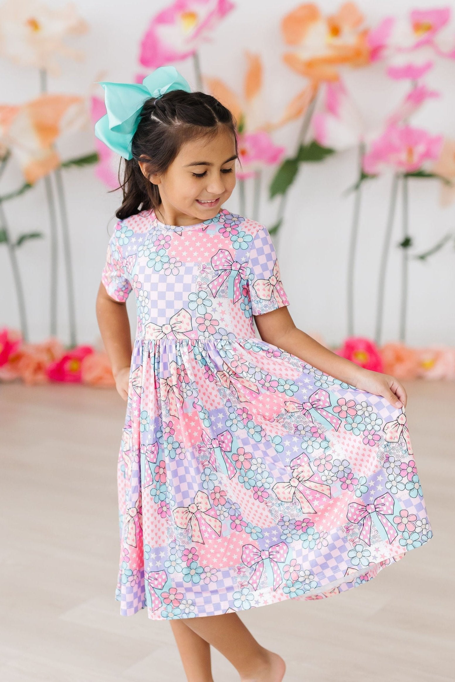 Patchwork Princess S/S Pocket Twirl Dress - Image 5