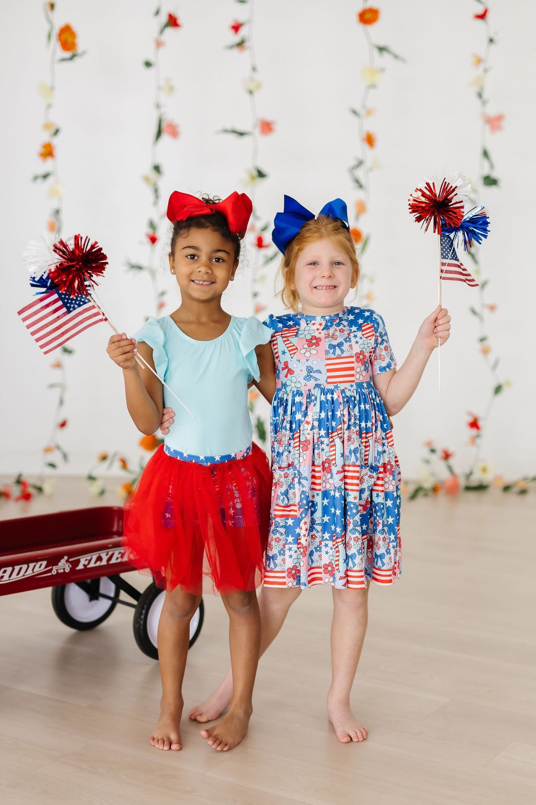 Patriotic Patchwork S/S Pocket Twirl Dress - Image 2