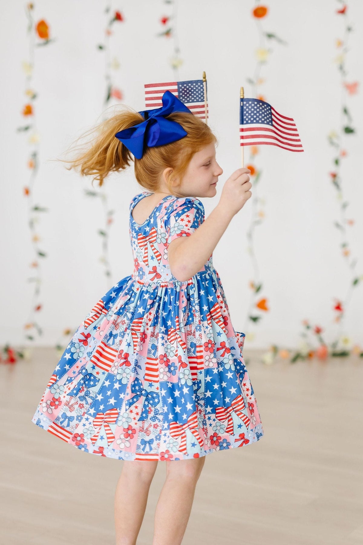 Patriotic Patchwork S/S Pocket Twirl Dress - Image 3