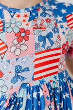 Patriotic Patchwork S/S Pocket Twirl Dress - Image 4