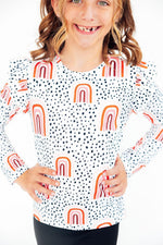 Peach Rainbow L/S Ruffle Tee - Image 3