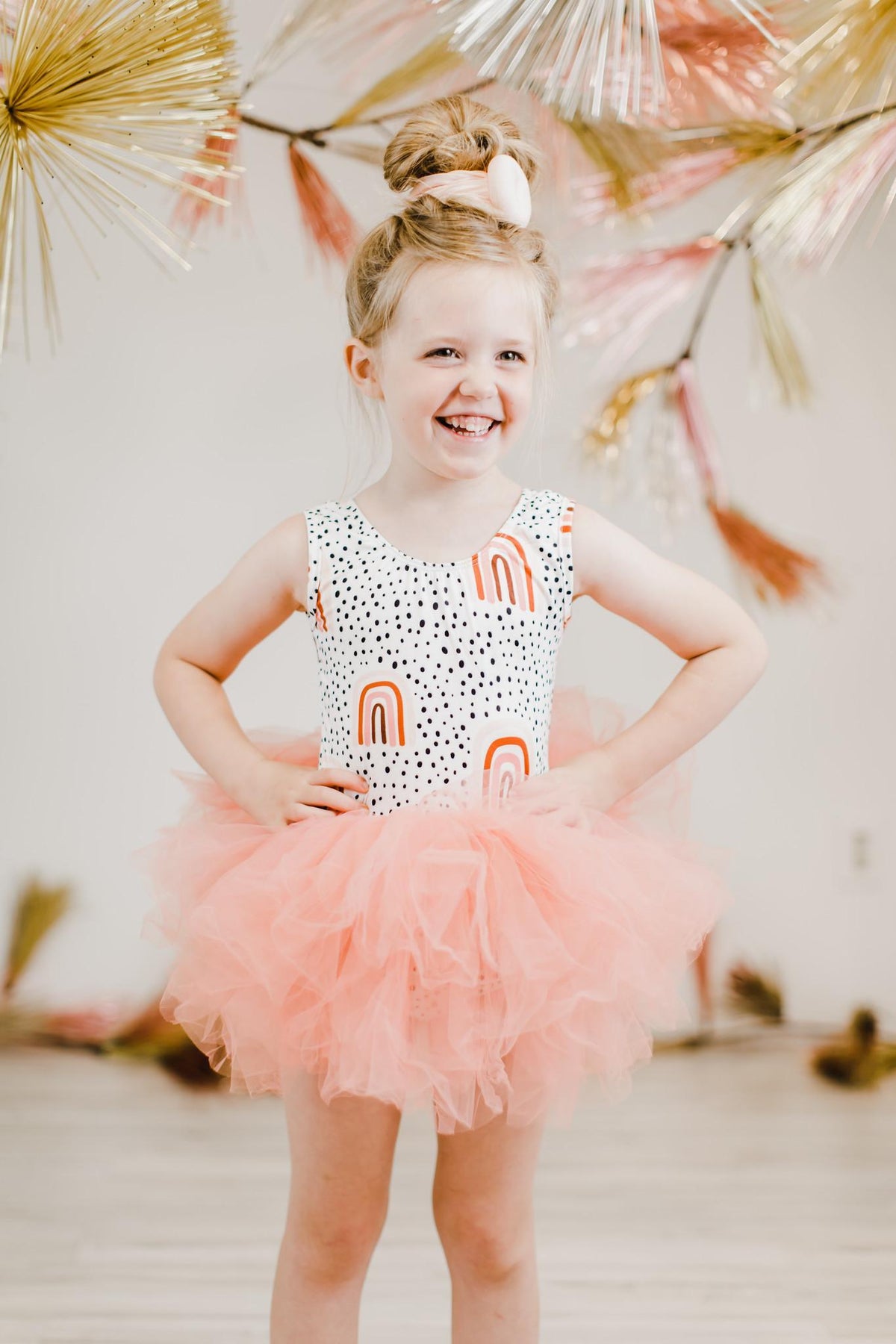 Peach Rainbow Tank Tutu Leotard - Image 4
