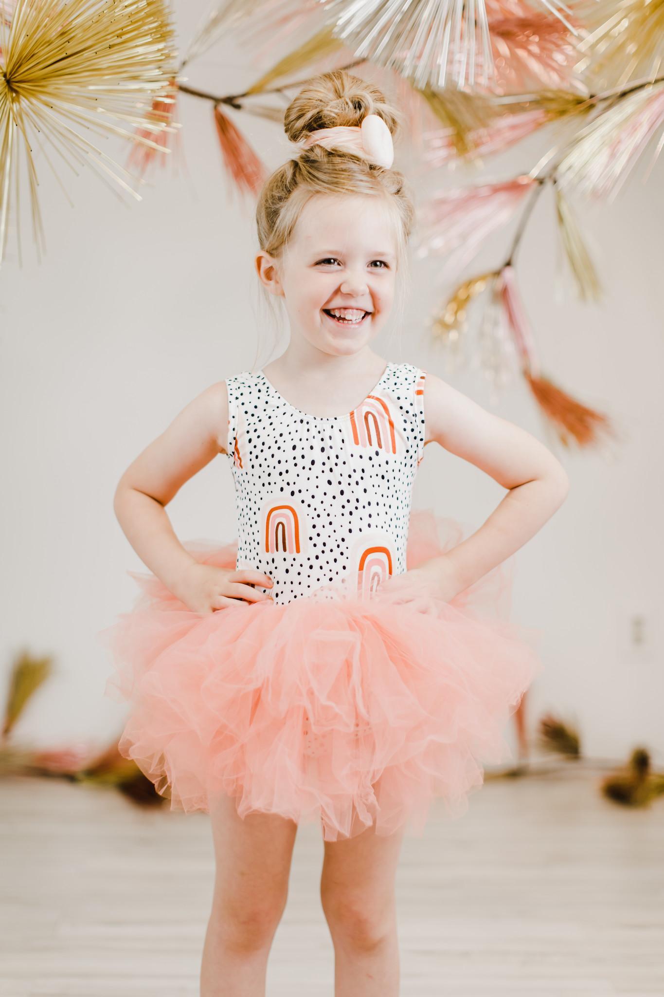Peach Rainbow Tank Tutu Leotard - Image 4
