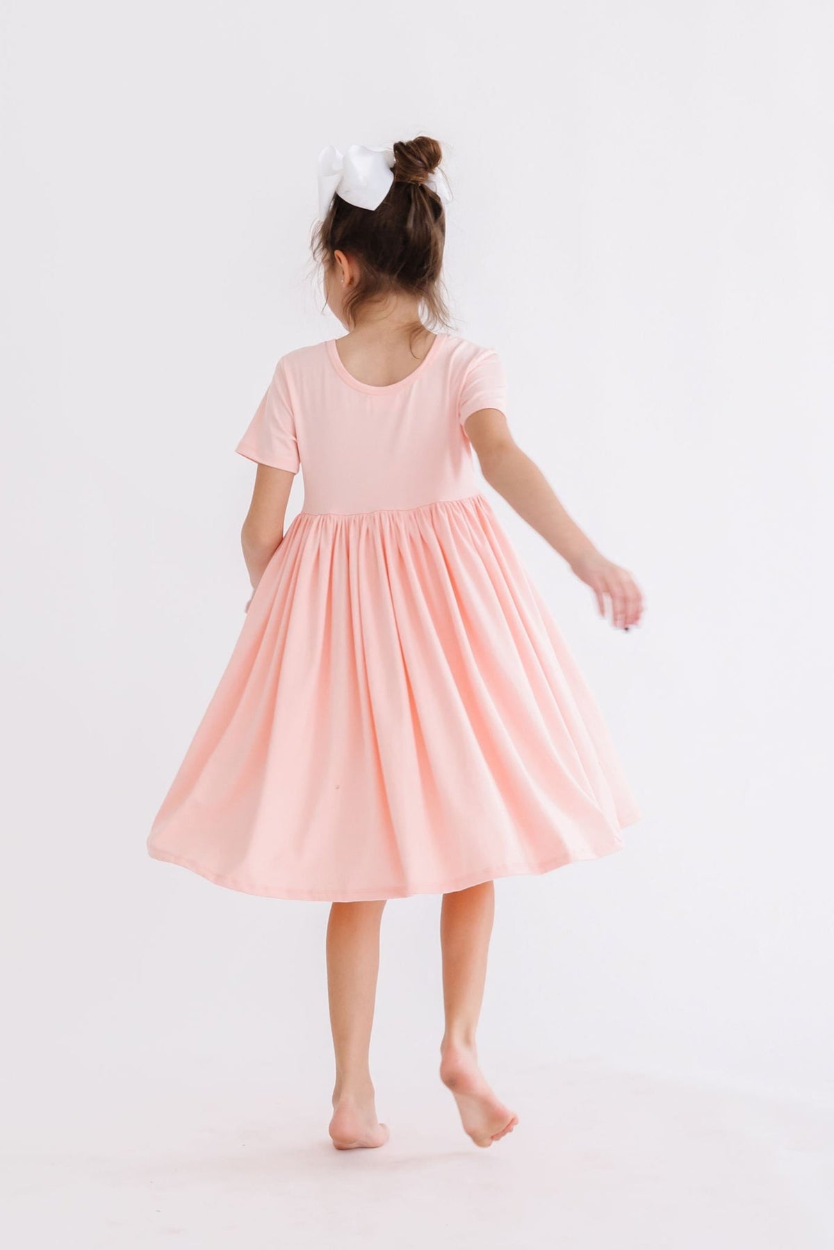 Peach S/S Pocket Twirl Dress - Image 2