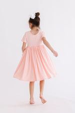 Peach S/S Pocket Twirl Dress - Image 2