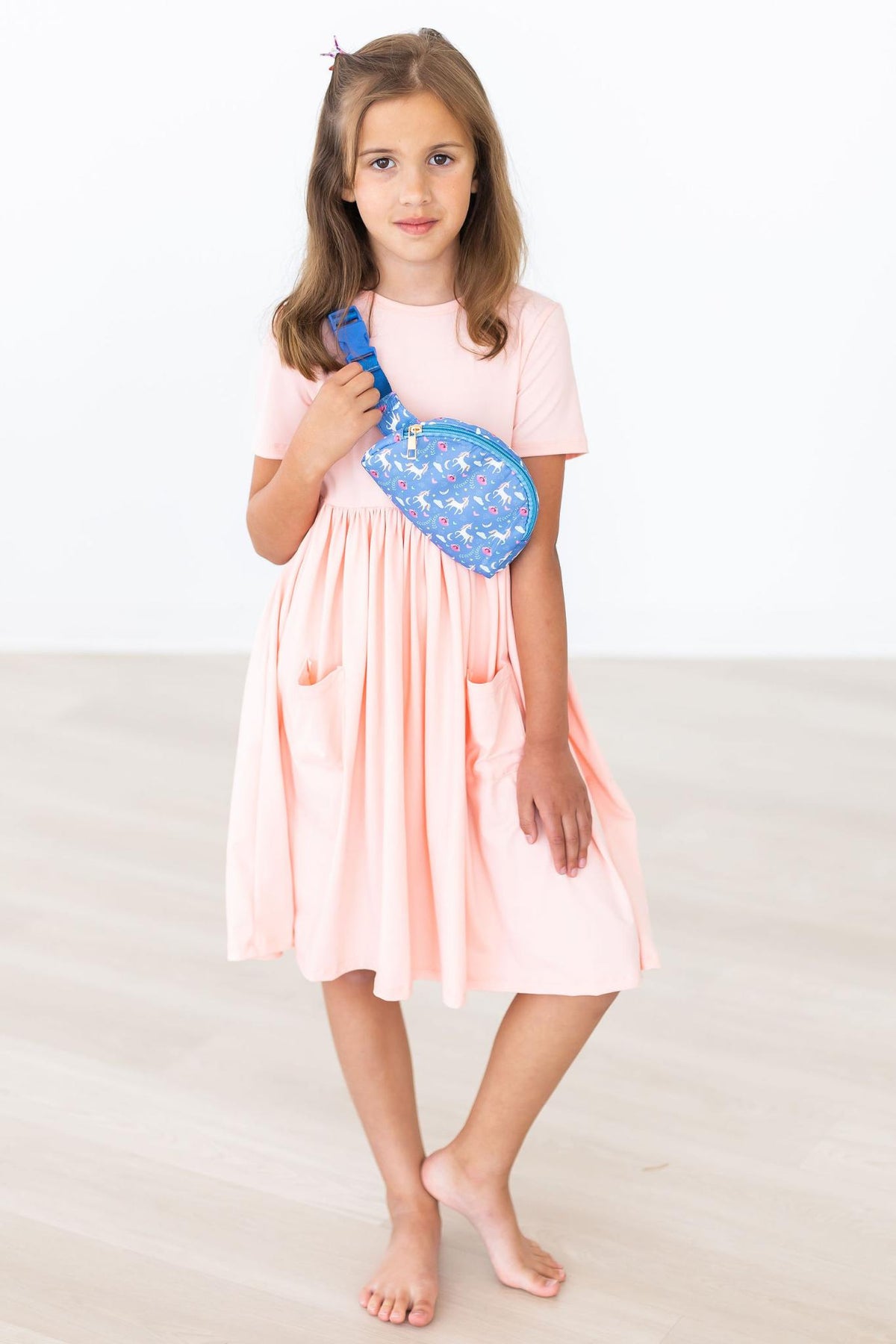 Peach S/S Pocket Twirl Dress - Image 3