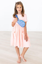 Peach S/S Pocket Twirl Dress - Image 3