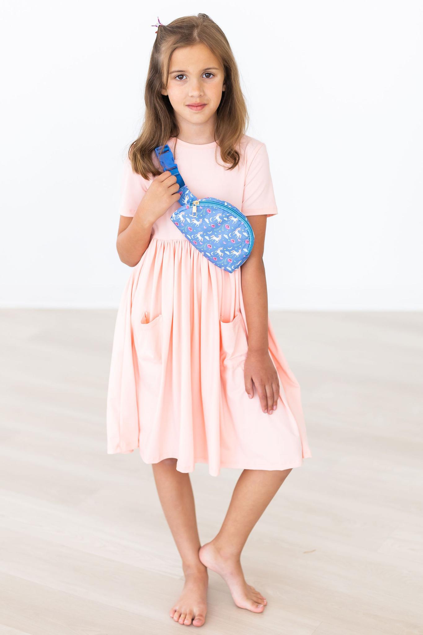 Peach S/S Pocket Twirl Dress - Image 3