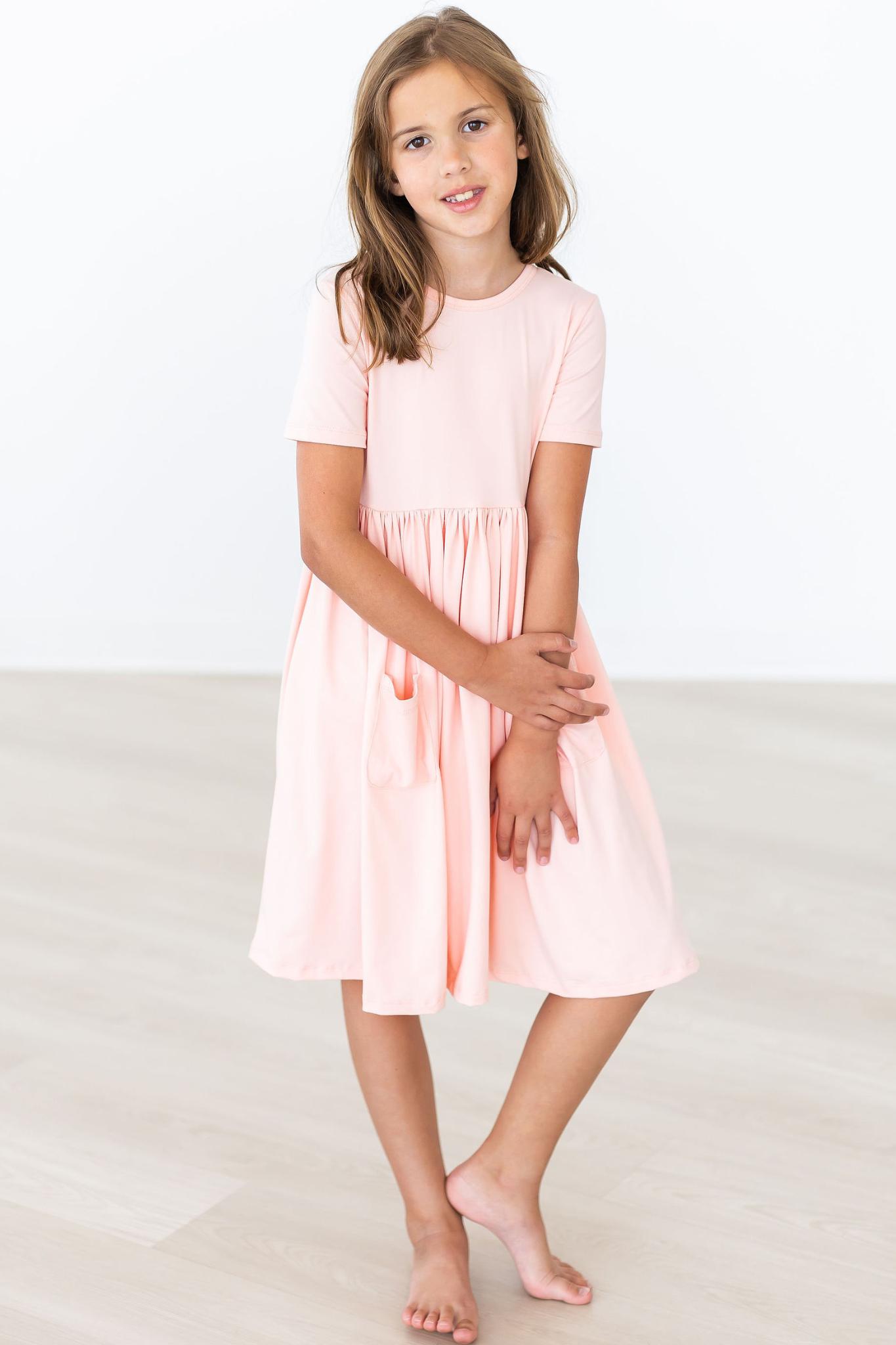 Peach S/S Pocket Twirl Dress - Image 5