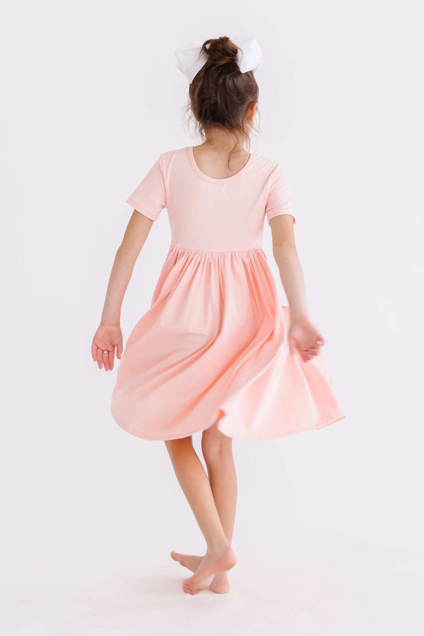 Peach S/S Pocket Twirl Dress - Image 8