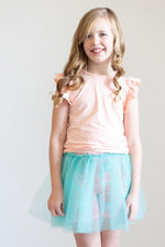 Peach S/S Ruffle Tee - Image 4