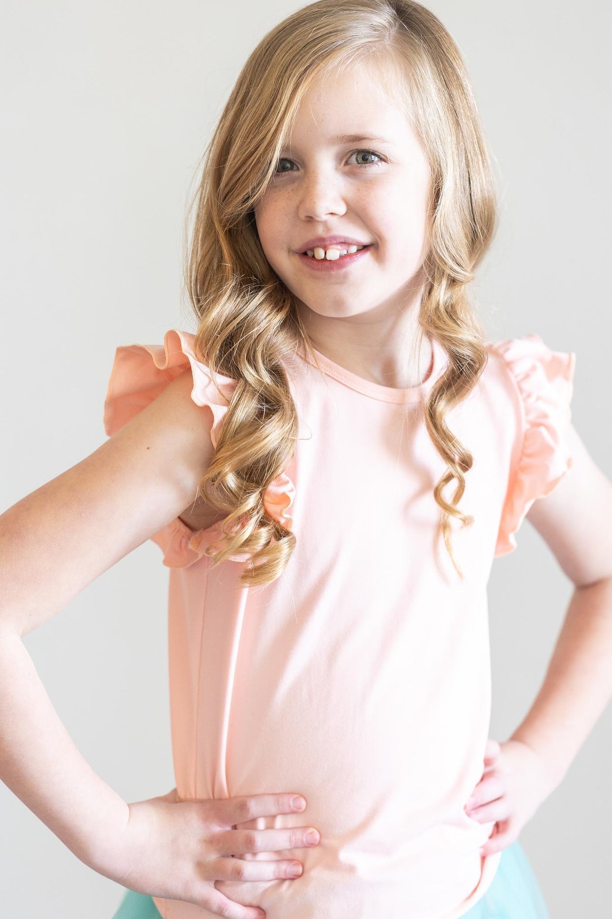 Peach S/S Ruffle Tee - Image 5