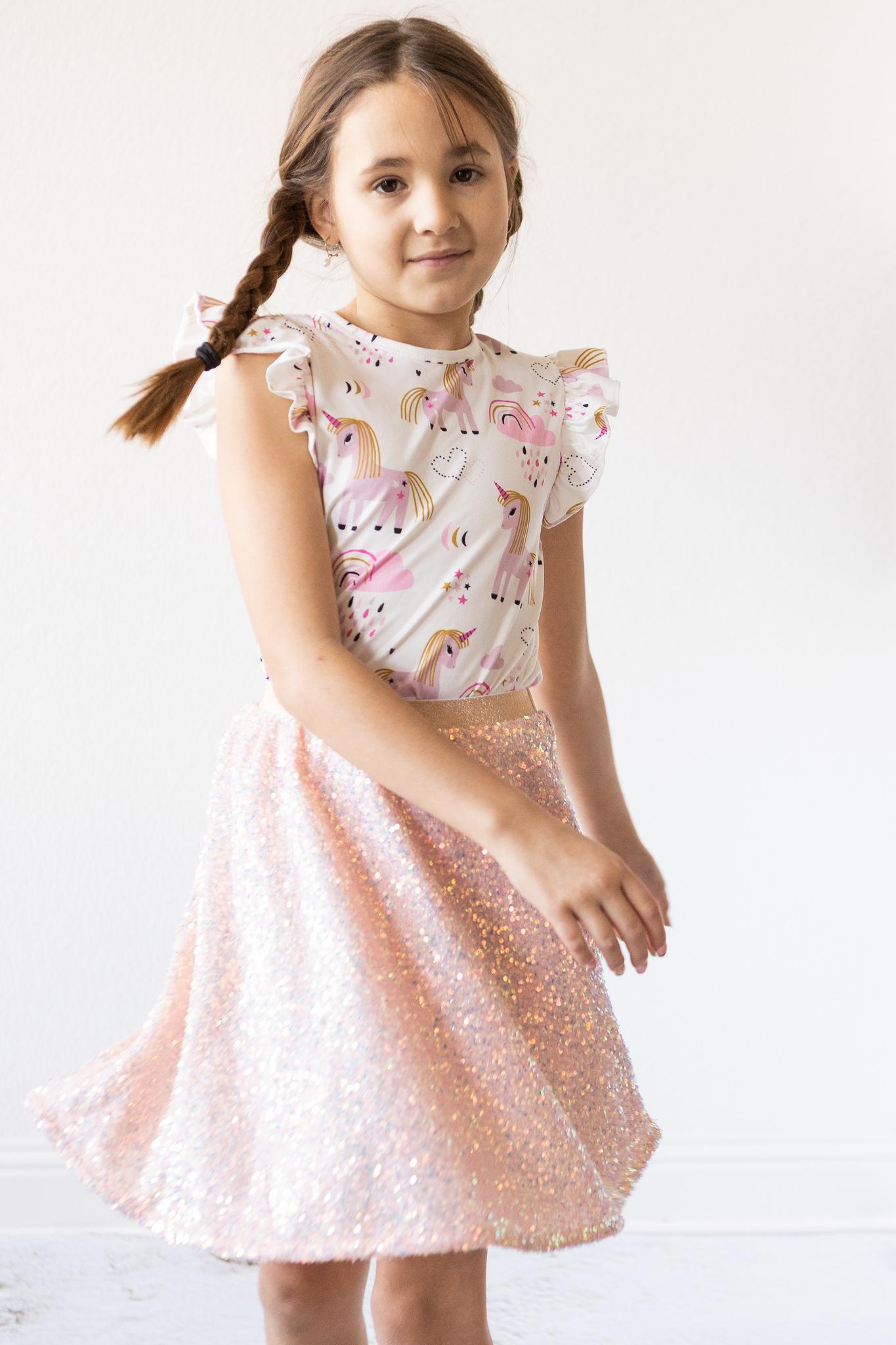 Peach Sequin Twirl Skort - Image 3