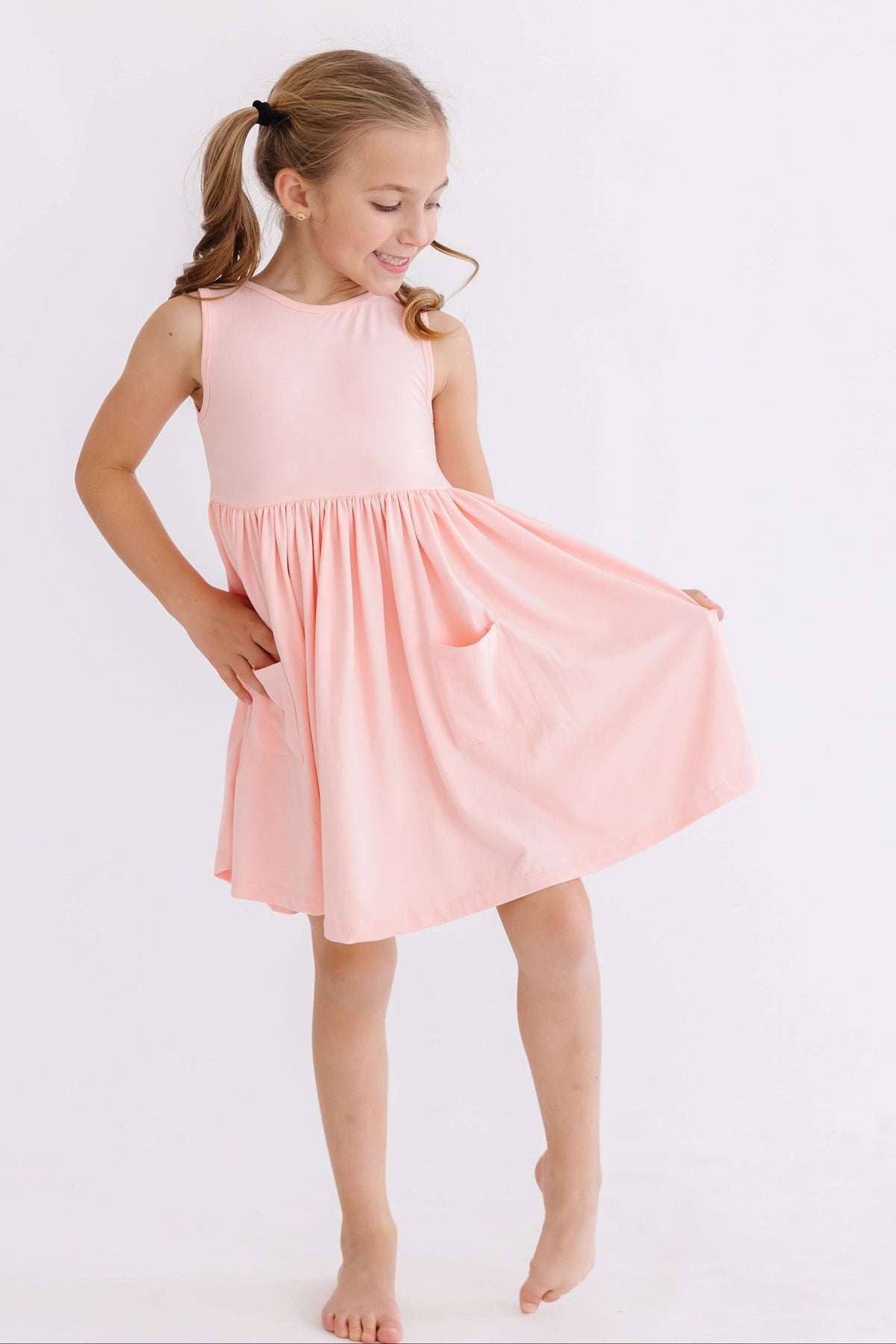 Peach Tank Pocket Twirl Dress - Image 3