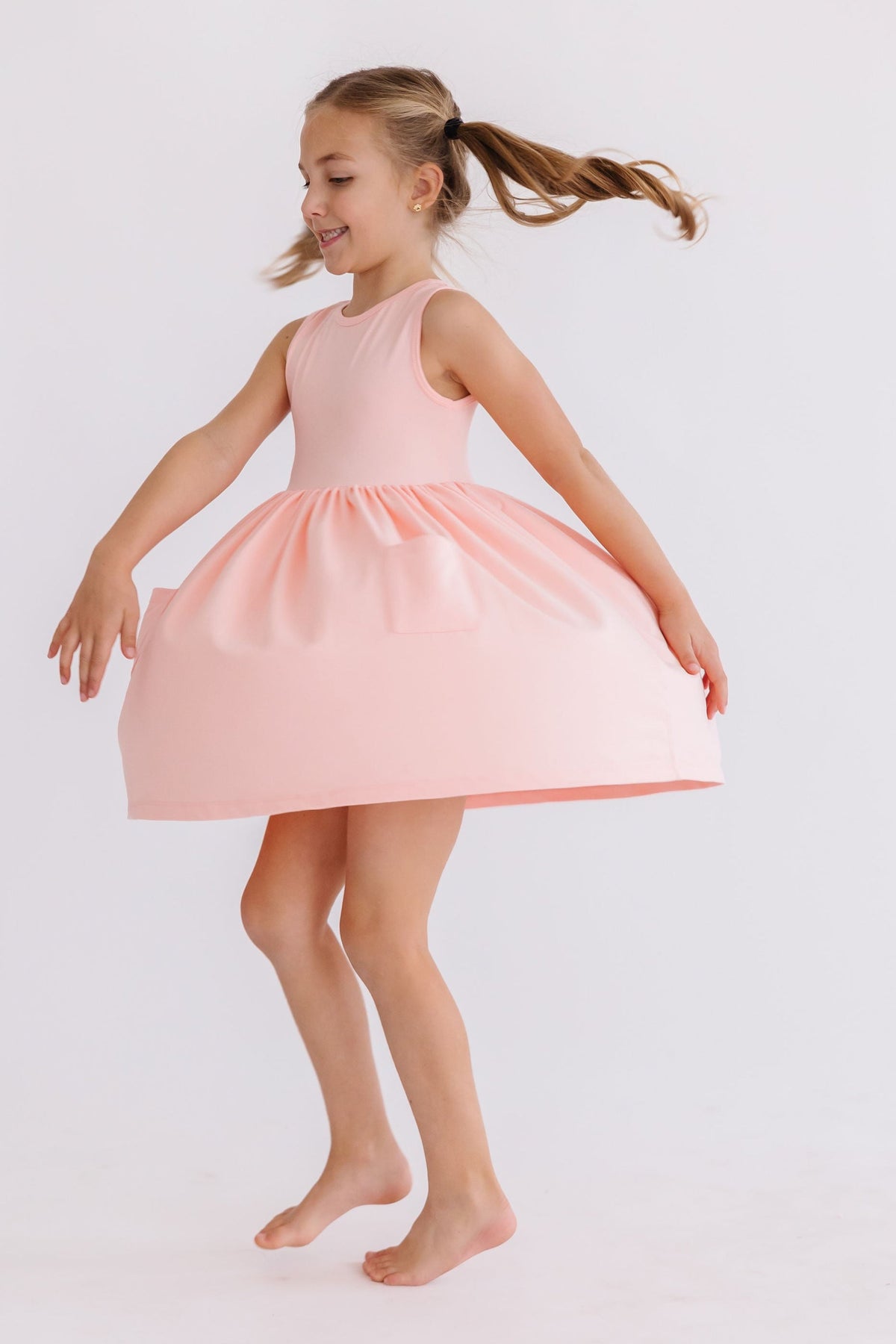 Peach Tank Pocket Twirl Dress - Image 4