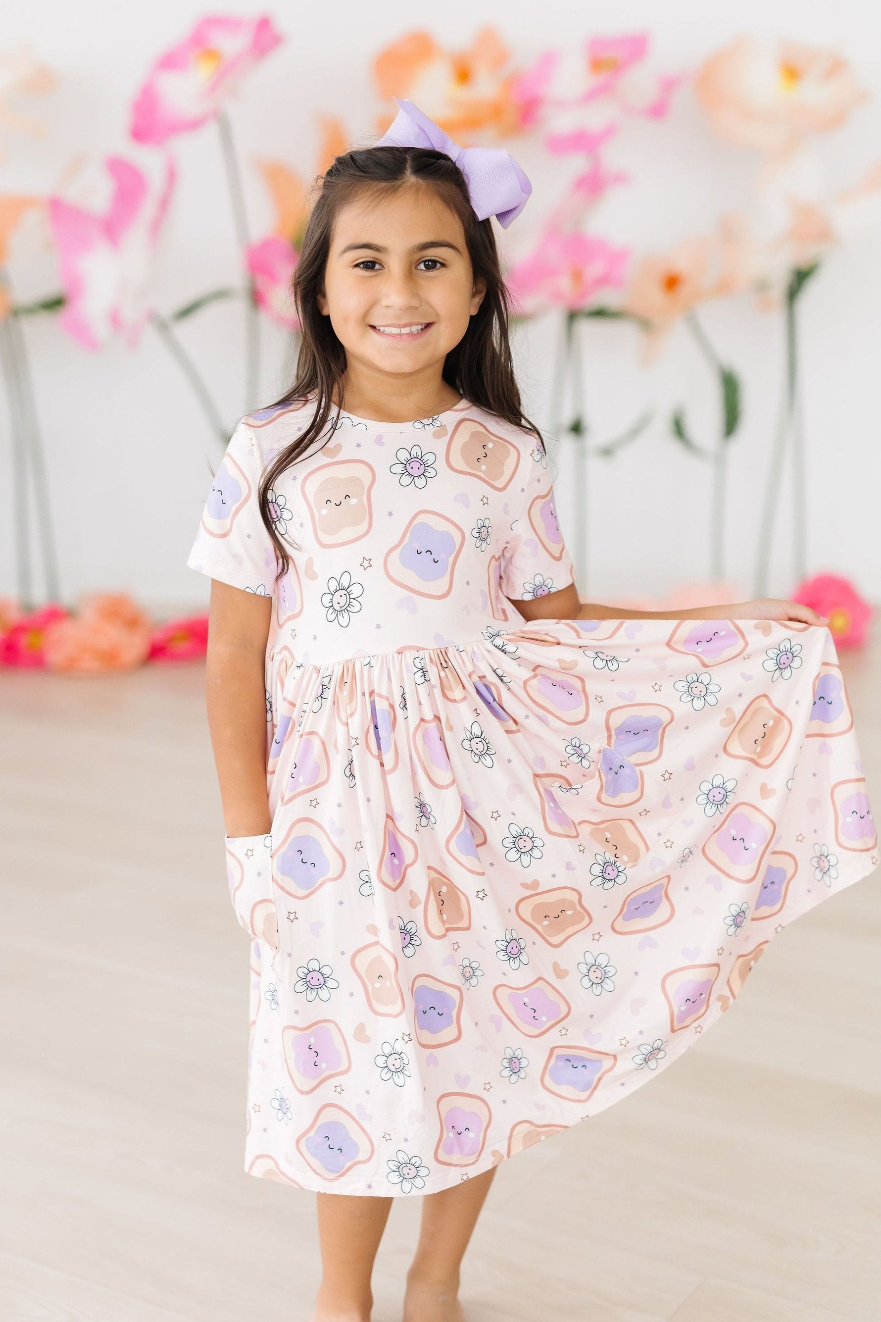 Peanut Butter Jelly Time S/S Pocket Twirl Dress - Image 4