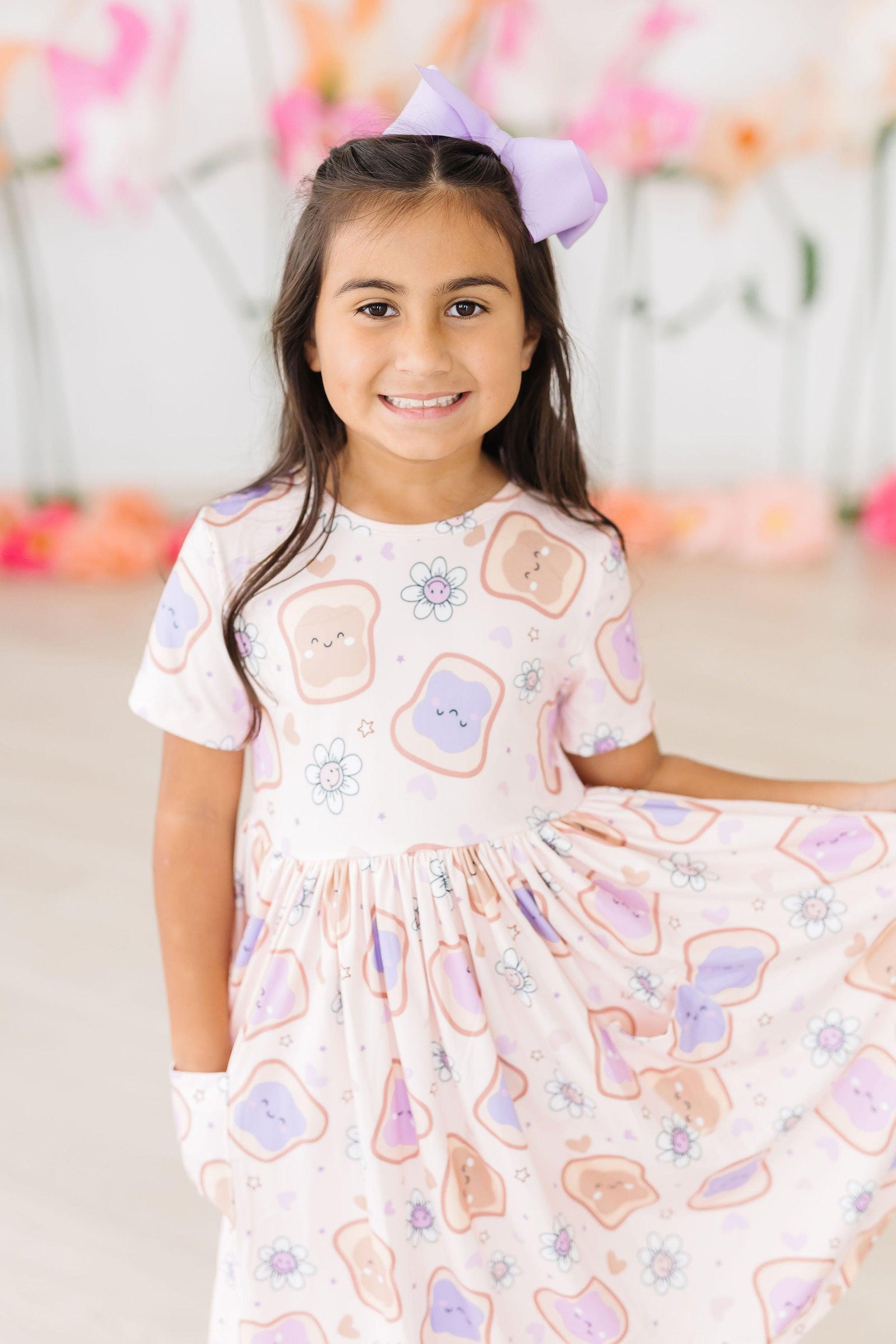 Peanut Butter Jelly Time S/S Pocket Twirl Dress - Image 6