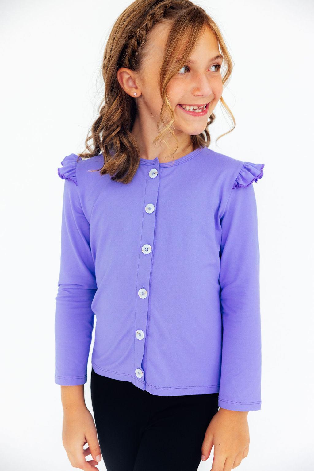 Periwinkle Ruffle Cardigan - Image 2