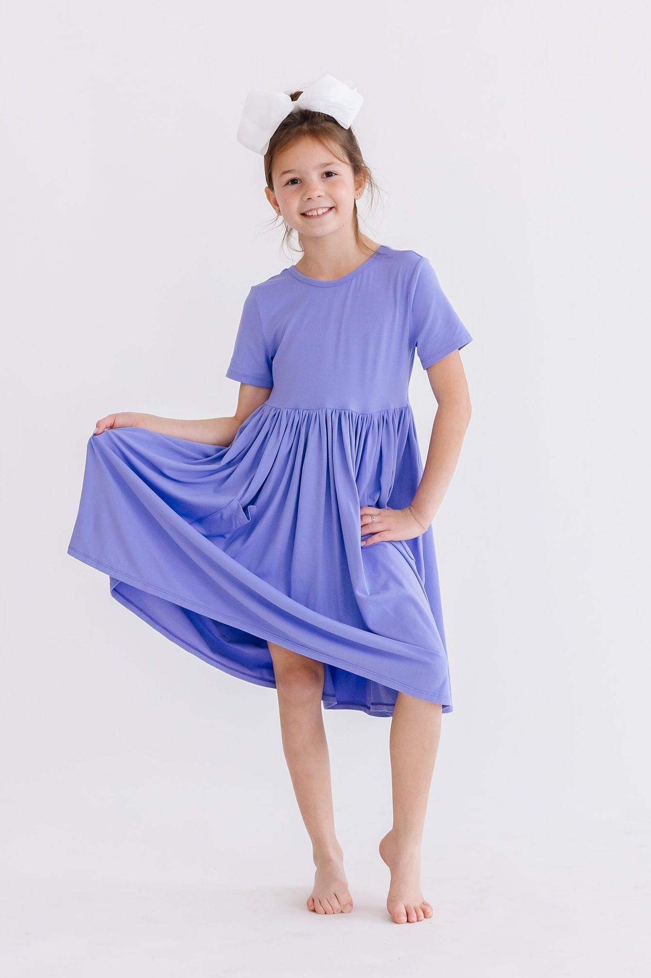 Periwinkle S/S Pocket Twirl Dress - Image 7