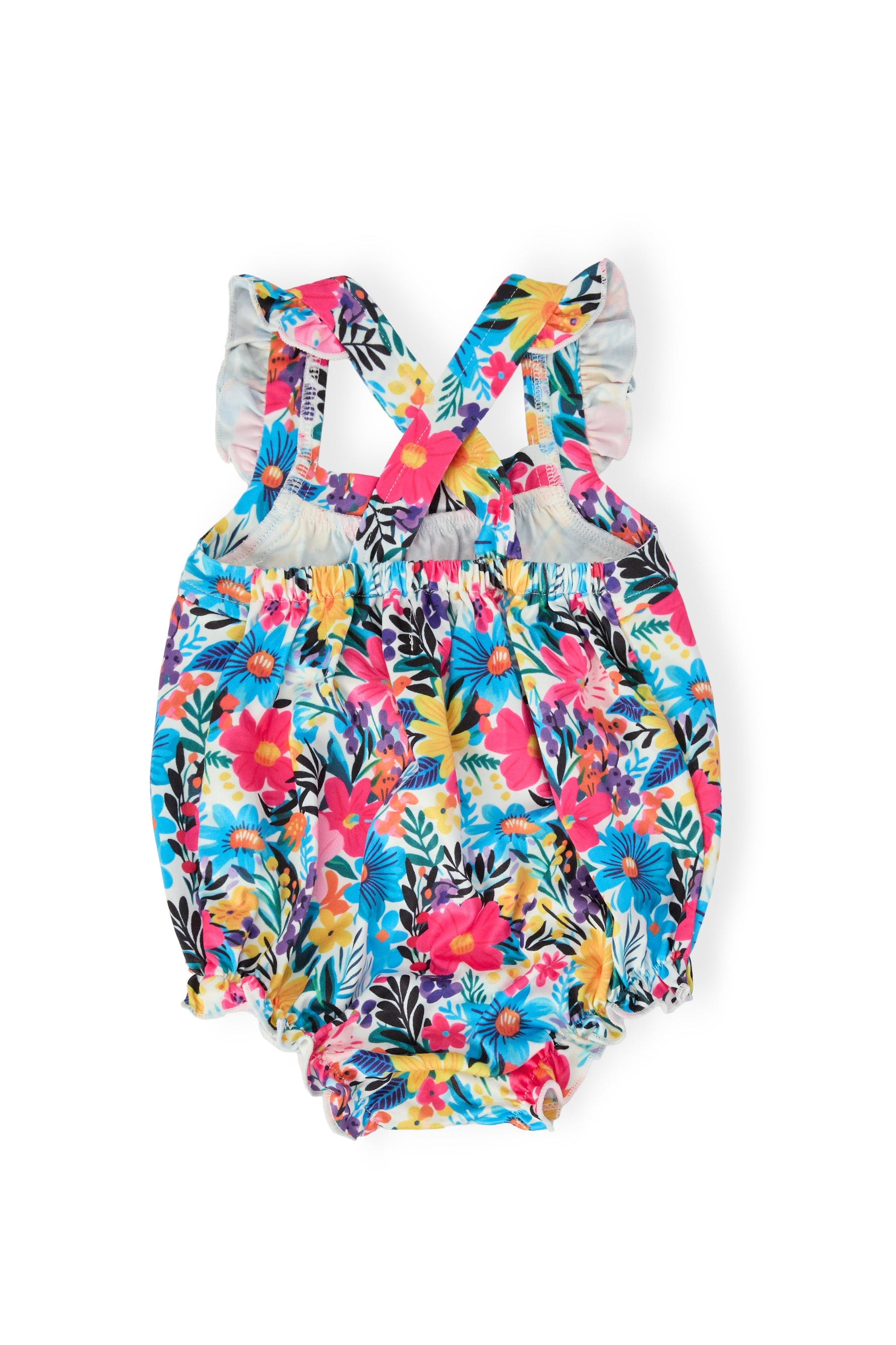 Petal Paradise Ruffle Cross Back Romper - Image 3