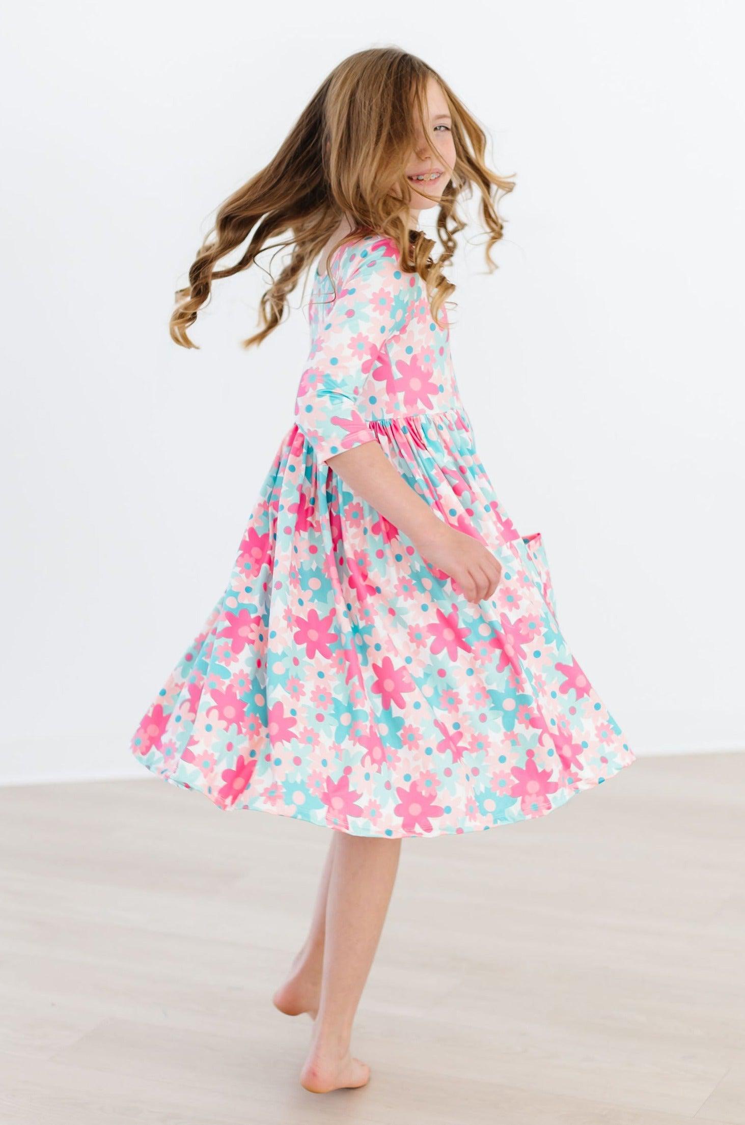 Petal Perfection 3/4 Sleeve Pocket Twirl Dress - Image 5