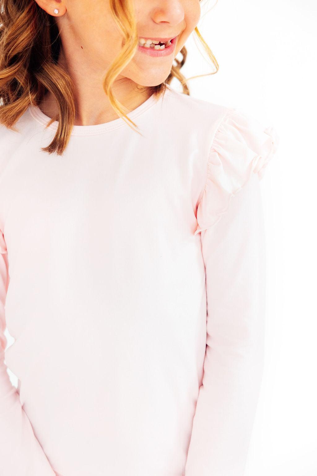 Petal Pink L/S Ruffle Tee - Image 2