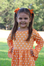 Rylee Faith Designs - Thanksgiving Day Fall Girls Set Of 2 Pcs In One Package Pumpkin Print Dress - alternate view 5