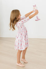 Pink Nutcracker 3/4 Sleeve Pocket Twirl Dress - Image 3